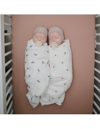 Grand Lange coton bio imprimé Whales Mushie...