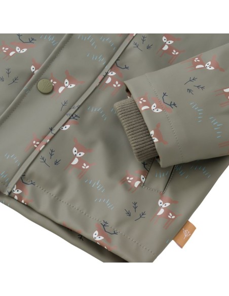 Imperméable à capuche Kaki Faons