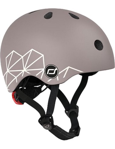 Casque de sécurité enfant Scoot&Ride Lifestyle pour porteur, trottinette ou vélo Lignes Taupe