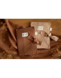 Protège-carnet de santé en Lin Noisette 2