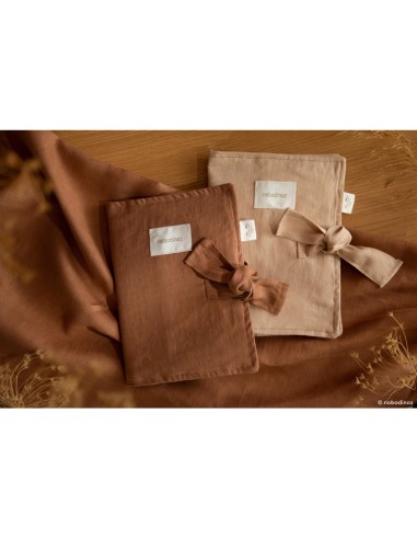 Protège-carnet de santé en Lin Noisette