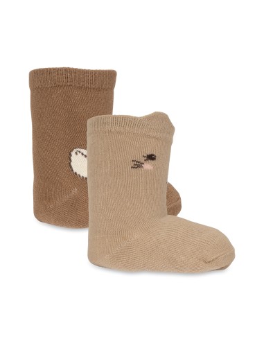 Lot de 2 paires de chaussettes en coton bio Animaux Jaquard