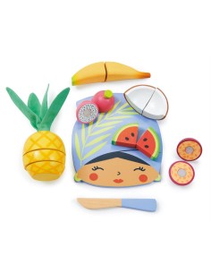 Planche à découper Fruits Tropicaux en bois 2