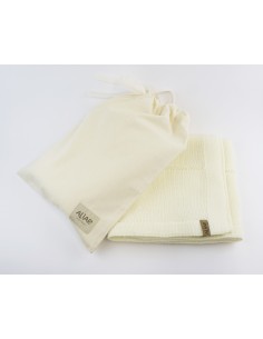Couverture pour bébé en Laine de Mérinos 75 x 100 Crème 2