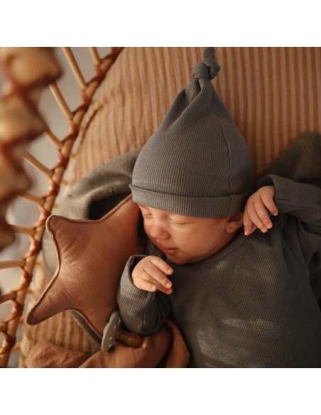 Bonnet de Naissance en Coton Biologique Bleu Tradewinds