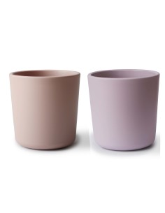 Lot de 2 Gobelets Mushie Lila et Rose poudré