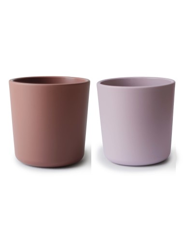 Lot de 2 Gobelets Mushie Lilas et Bois de Rose