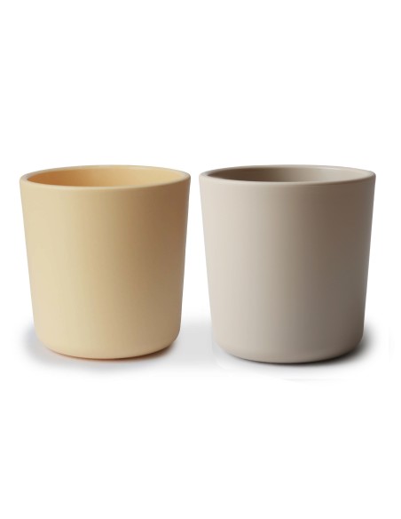 Lot de 2 Gobelets Mushie Jaune Pâle et Vanille