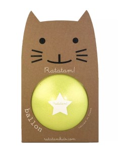 Ballon Pailleté Jaune Chat 15 cm - Ratatam