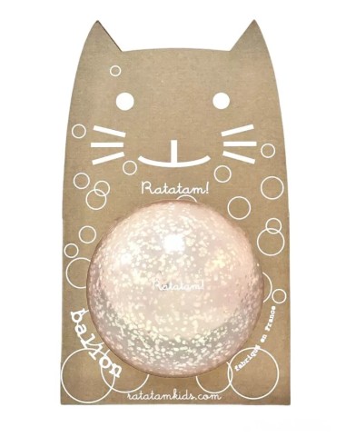Ballon Bulle Pailleté Cuivre Chat 10 cm - Ratatam