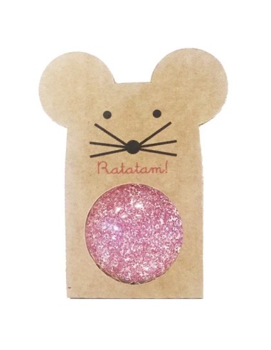 Balle Rebondissante Pailleté Rose Souris - Ratatam