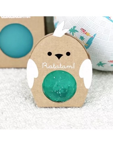 Balle Rebondissante Diamant Pailleté Vert Oiseau - Ratatam