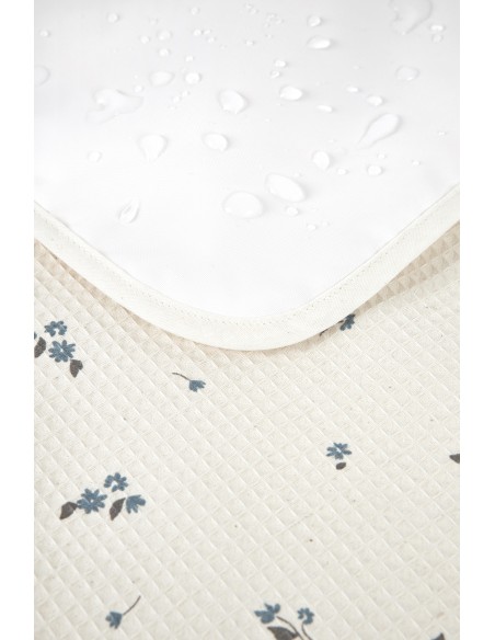 Matelas à Langer de Voyage Mozart imperméable Nid d'Abeille Lily Blue