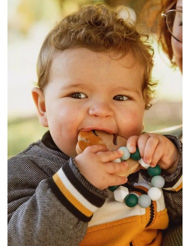 Jouet de dentition Petite Feuille bois et silicone