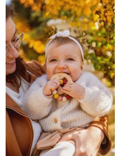 Jouet de dentition Petit Éléphant bois et silicone Bleu 2