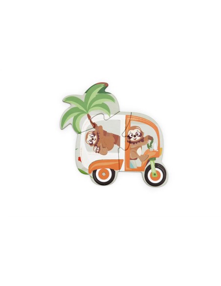 Puzzle de Sol Évolutif 2 en 1 Véhicules