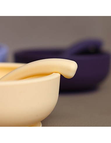 Bol Ventousé Bleu avec Couvercle et Cuillère