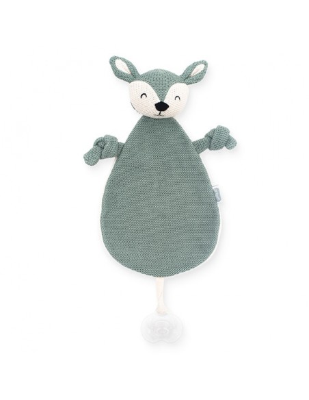Doudou attache-tétine Biche Vert