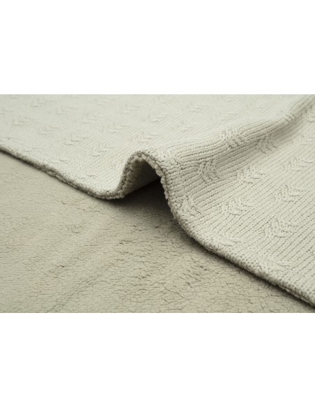 Couverture en maille tricotée Grain et polaire 75x100cm Vert Olive