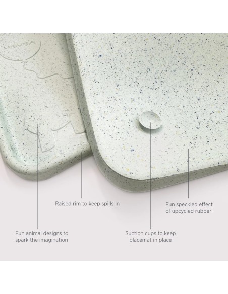 Set de table à rebords & ventouses en Caoutchouc Naturel