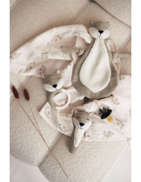 Doudou attache-tétine Renard