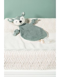 Doudou attache-tétine Biche Vert 2