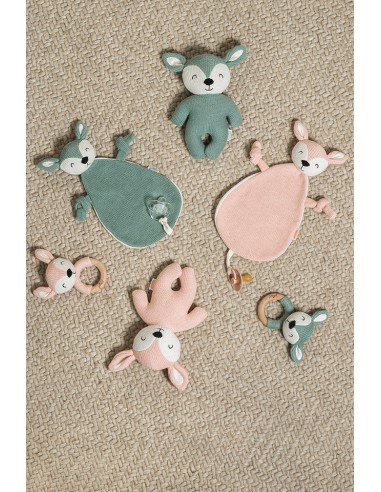 Doudou attache-tétine Biche Vert