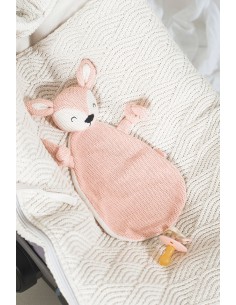 Doudou attache-tétine Biche Rose 2