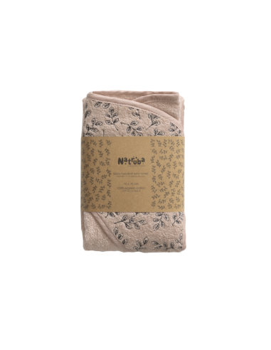 Cape de bain Rose Feuillages en Coton Bio