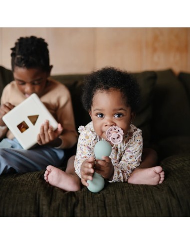 Maracas Hochet en Silicone Bleu Mushie