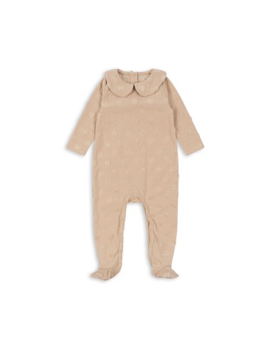 Combinaison Pyjama à manches longues Beige Cœurs