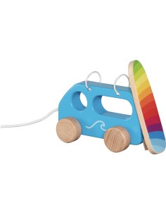 Jouet à Tirer en Bois Van de Surfeur 2