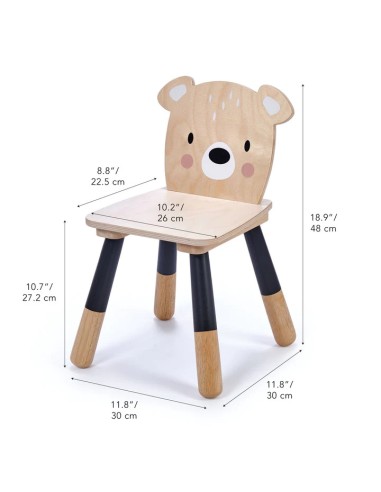 Chaise en bois Ours pour enfant