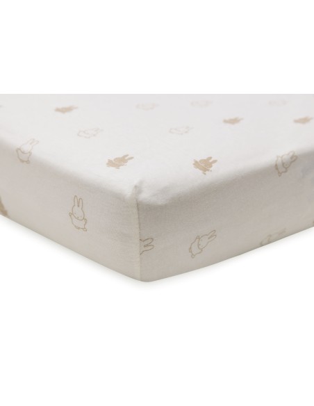 Drap housse en jersey de coton Happy Miffy 60x120cm