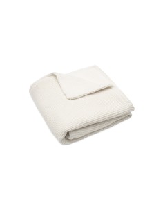 Couverture en maille tricotée et polaire 75x100cm Ivory