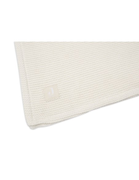Couverture en maille tricotée et polaire 75x100cm Ivory