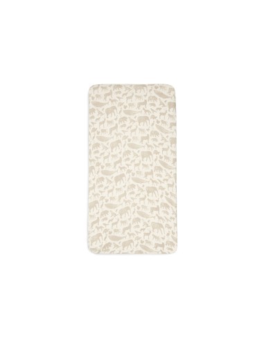 Drap housse en jersey de coton Animals Nougat...