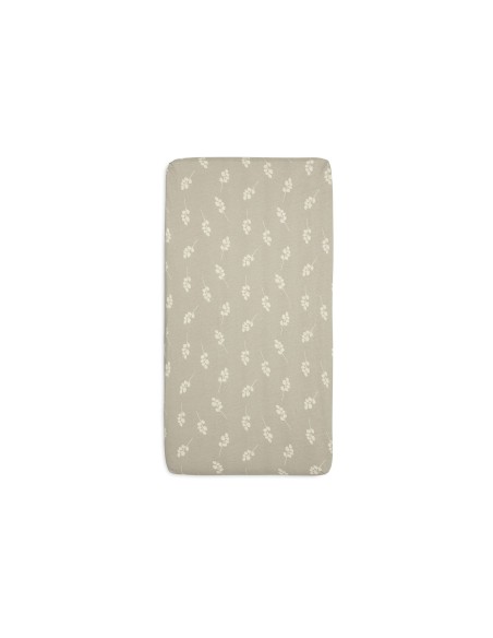 Drap housse en jersey de coton Twig Olive green 70x140cm