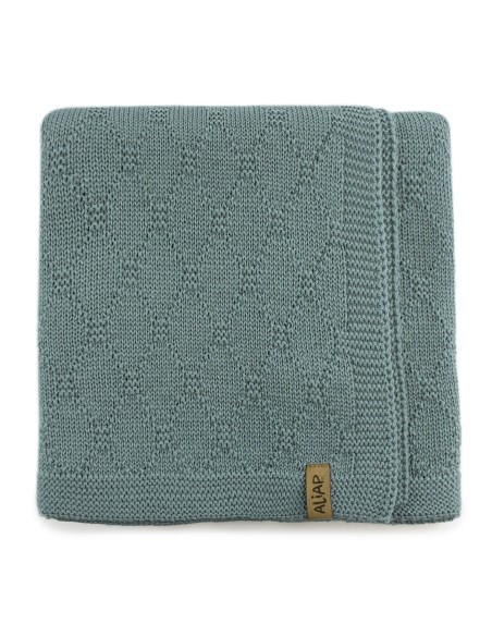 Couverture pour bébé en Laine de Mérinos 75 x 100 cm Vert Prisme