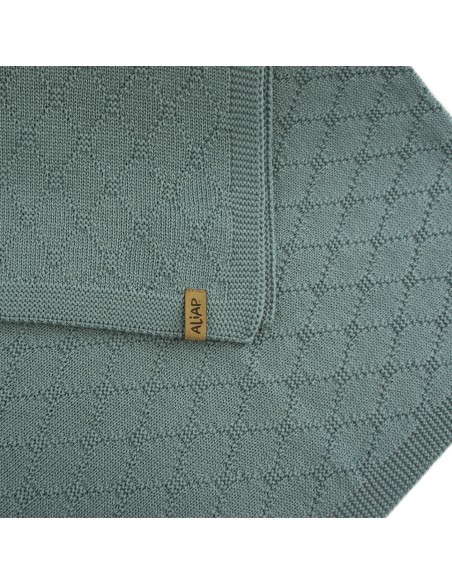 Couverture pour bébé en Laine de Mérinos 75 x 100 cm Vert Prisme