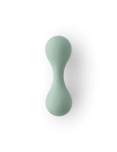 Maracas Hochet en Silicone Vert Mushie