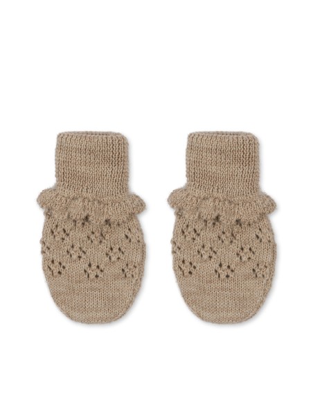 Moufles en laine Tomama Pointelle Beige