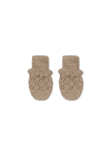Moufles en laine Tomama Pointelle Beige