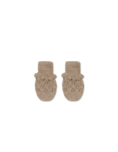Moufles en laine Tomama Pointelle Beige