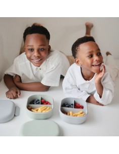 Boîte à goûter à compartiment Sauge - Mushie 2