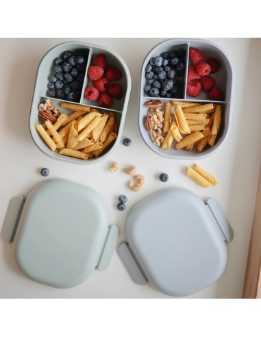 Boîte à goûter à compartiment Sauge - Mushie