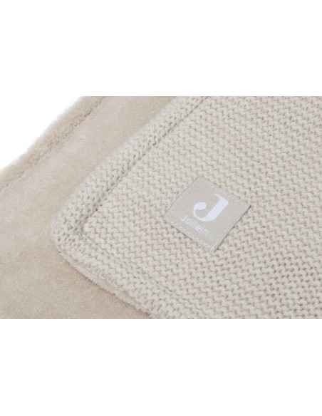 Couverture en maille tricotée et polaire 75x100cm Nougat