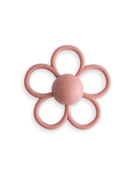 Hochet dentition Daisy Mushie Vieux Rose