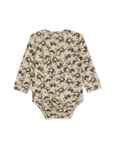 Body à manches Longues en coton biologique Panda Beige 12 mois