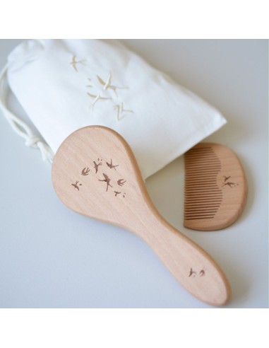 Mon Premier Set Brosse et Peigne en bois -...